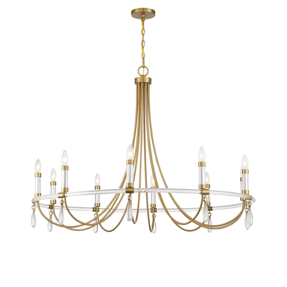 Savoy House - 1-7712-10-195 - Ten Light Chandelier - Mayfair - Warm Brass and Chrome