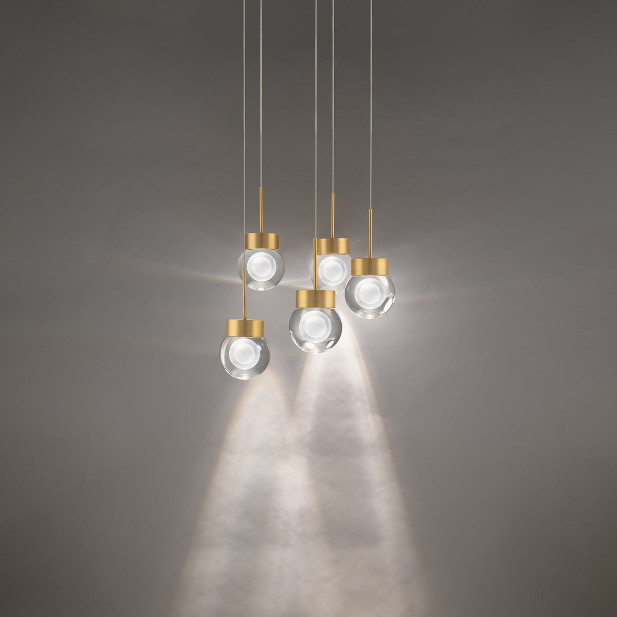 Modern Forms Canada - PD-82005R-AB - DEL Suspension - Double bulle - Laiton vieilli