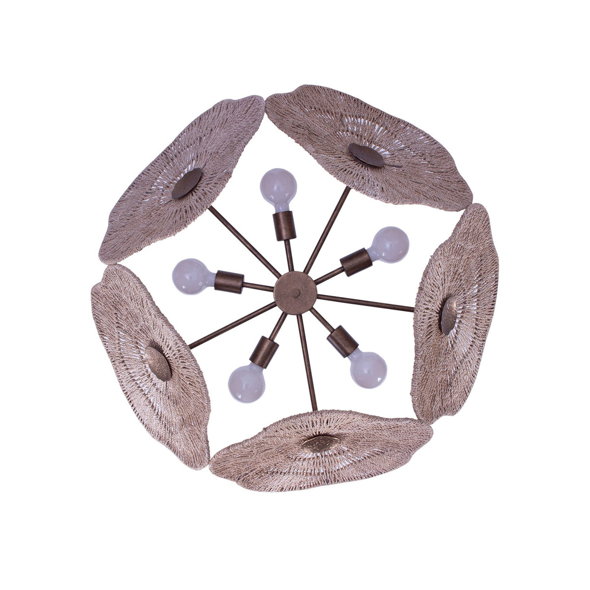 Kalco - 522555PAB - Cinq lumières Suspension - Coquelicot - Laiton antique nacré