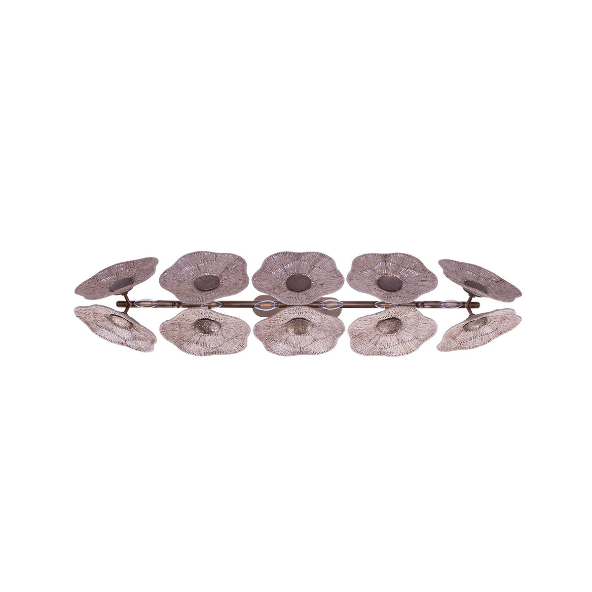 Kalco - 522568PAB - Île des Cinq Lumières Suspension - Coquelicot - Laiton antique nacré