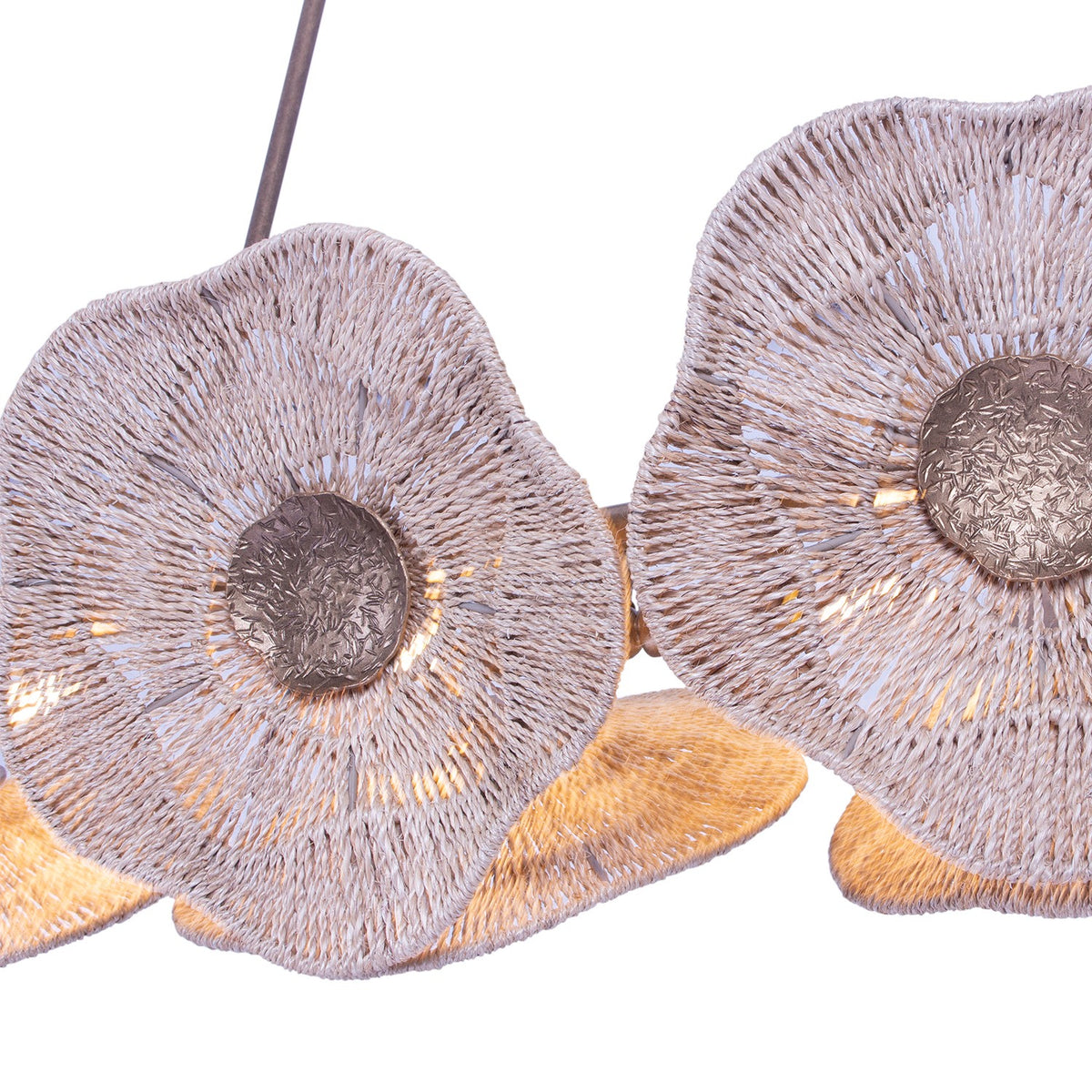Kalco - 522568PAB - Île des Cinq Lumières Suspension - Coquelicot - Laiton antique nacré