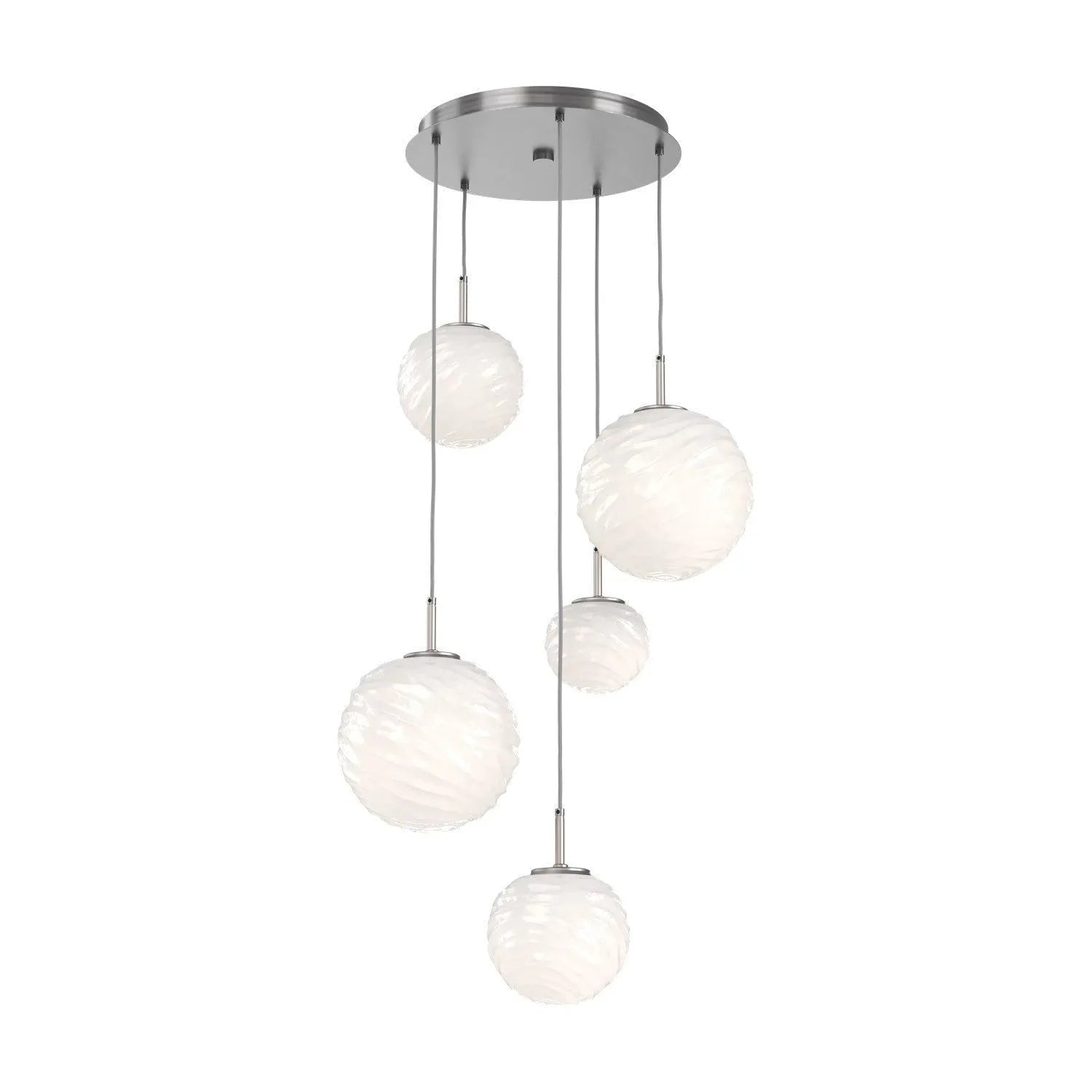 Hammerton Studio - CHB0092-05-SN-WL-C01-L3 - LED Chandelier - Gaia - Satin Nickel