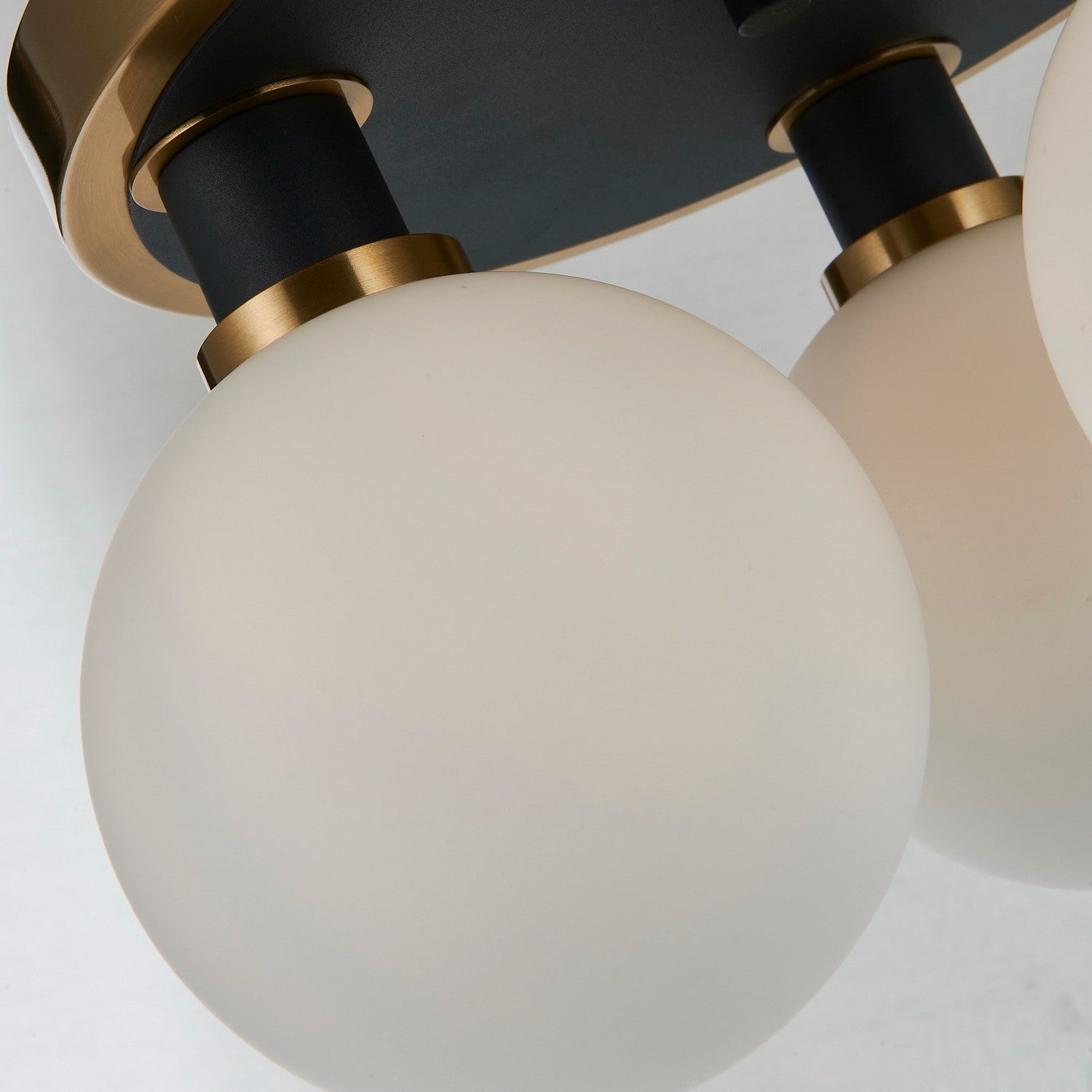 Artcraft Canada - AC11873WH - Three Light Semi-Flush Mount - Gem - Black and Brushed Brass