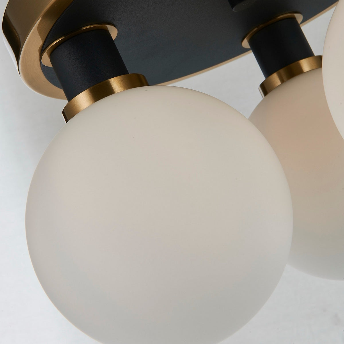 Artcraft Canada - AC11873WH - Three Light Semi-Flush Mount - Gem - Black and Brushed Brass