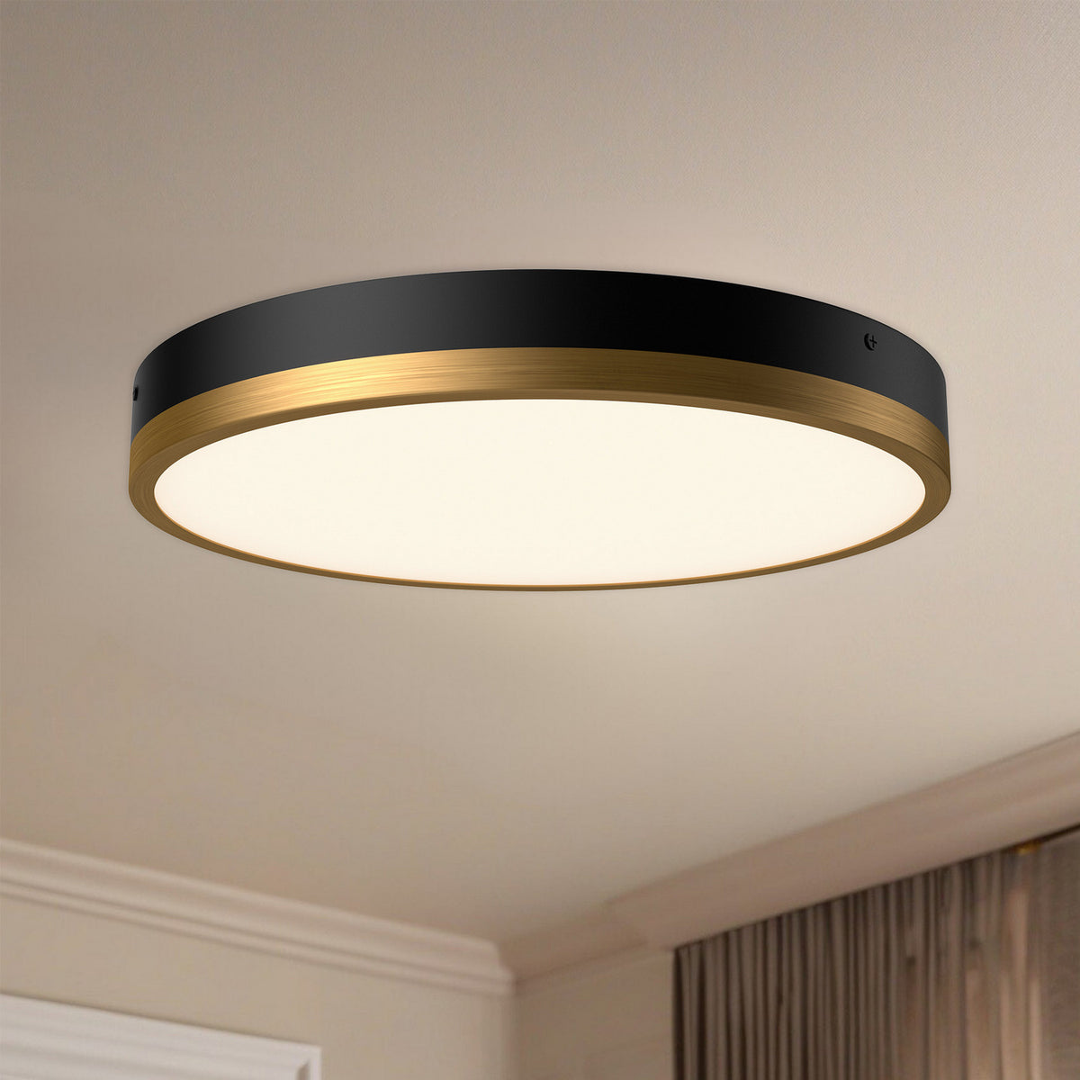 Alora Canada - FM554215AGMB-5CCT - LED Flush Mount - Adelaide - Aged Gold/Matte Black