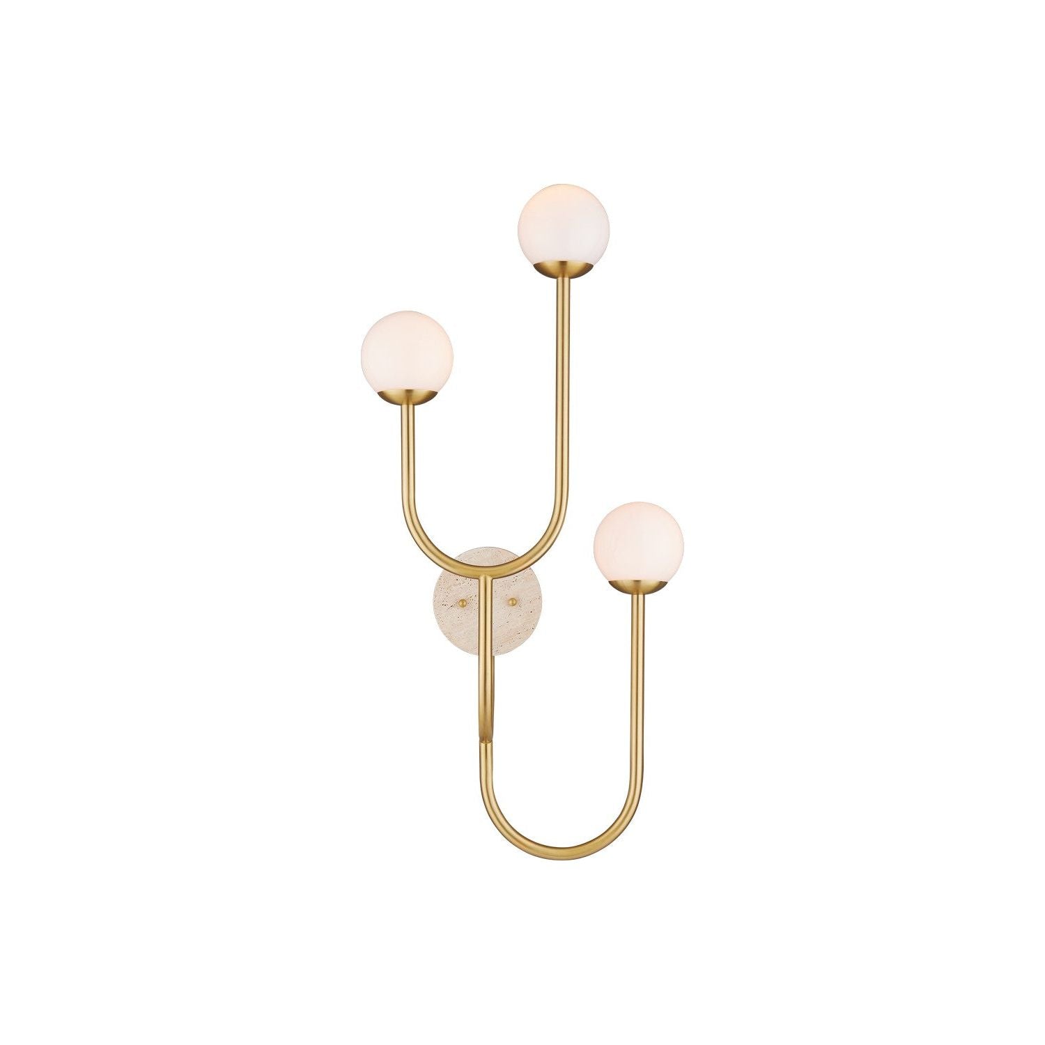Currey and Company - 5000-0257 - Three Light Wall Sconce - Brass/Natural/White