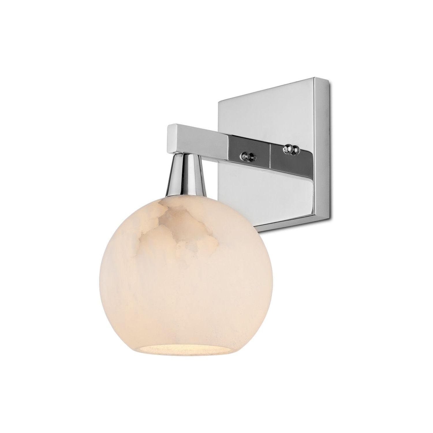 Currey and Company - 5800-0040 - One Light Wall Sconce - Polished Nickel/Natural