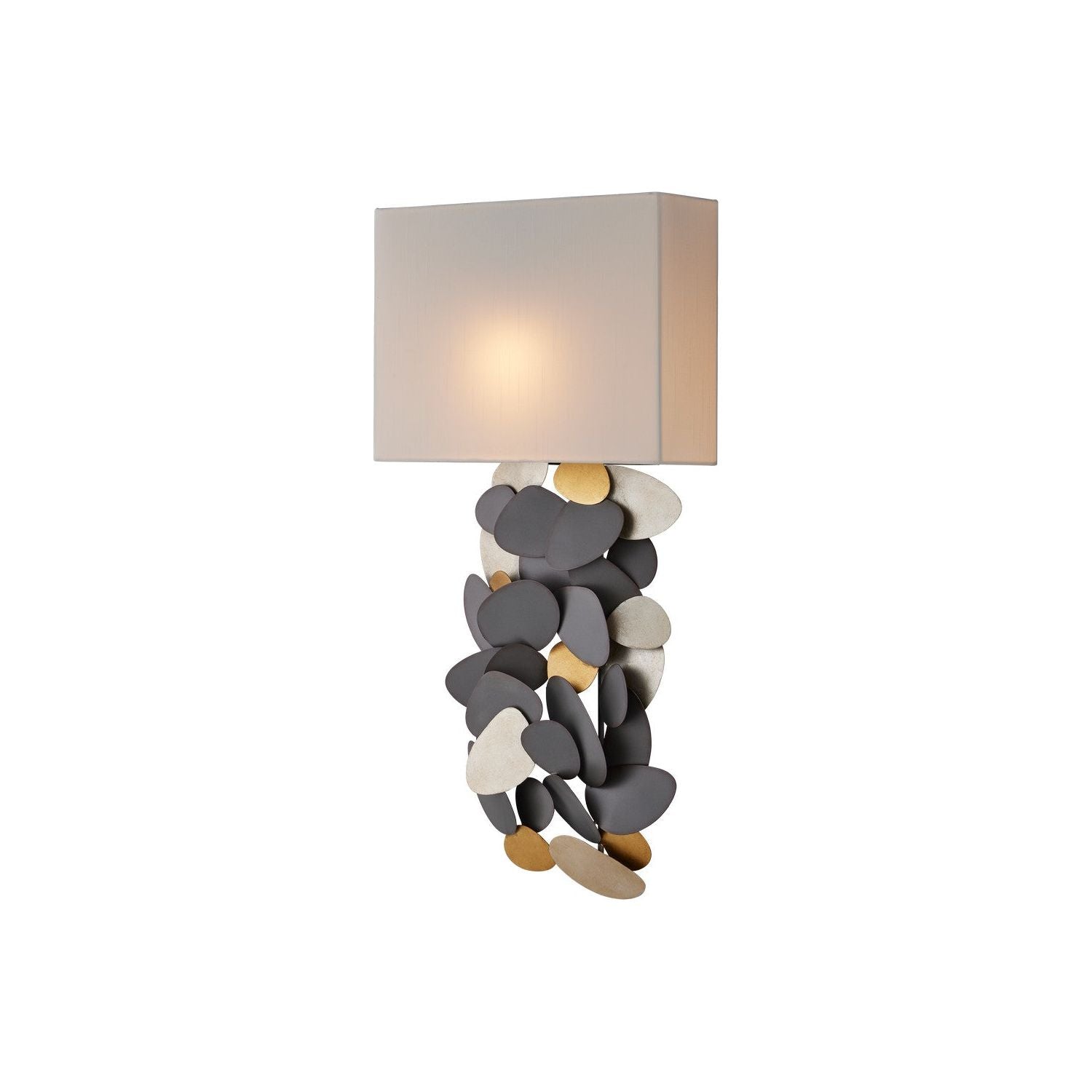 Currey and Company - 5900-0055 - One Light Wall Sconce - Hiroshi Gray/Contemporary Gold Leaf/Contemporary Silver Leaf