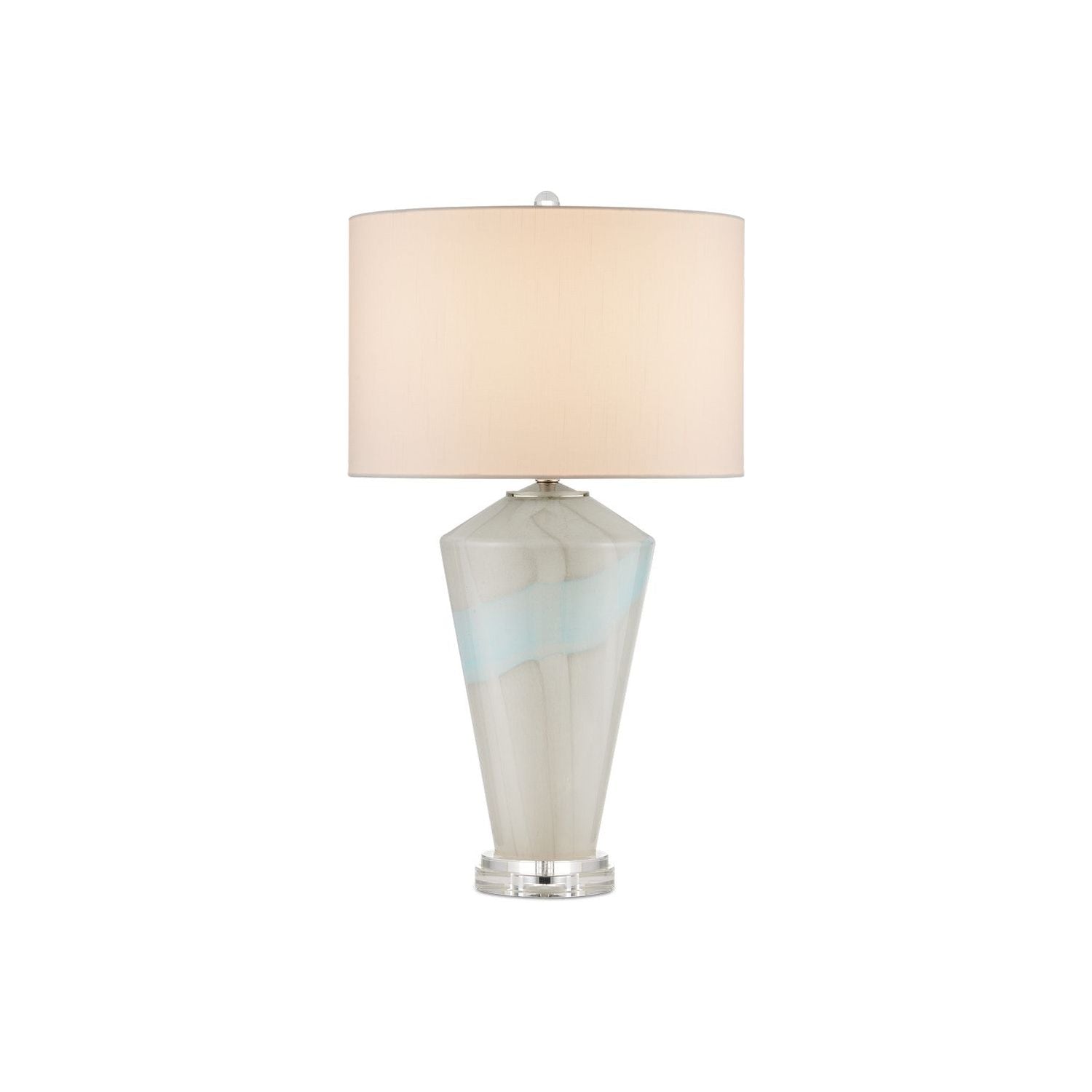 Currey and Company - 6000-0934 - One Light Table Lamp - Pale Gray/Light Blue/Clear/Polished Nickel