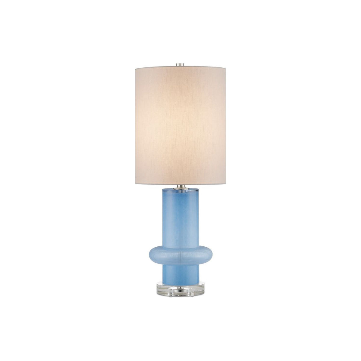 Currey and Company - 6000-0935 - One Light Table Lamp - Blue/Clear/Polished Nickel