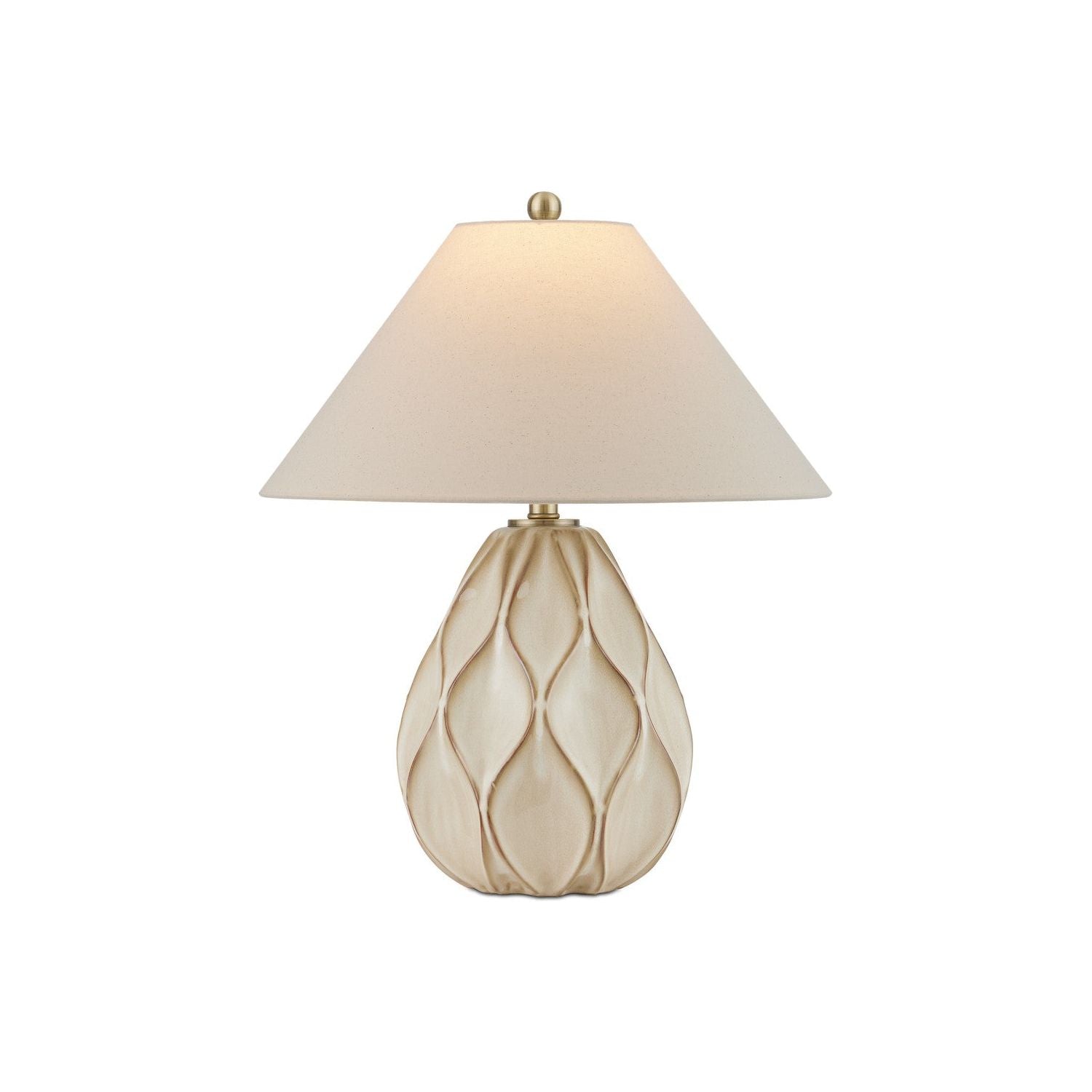 Currey and Company - 6000-0941 - One Light Table Lamp - Beige/Dark Brown/Light Antique Brass