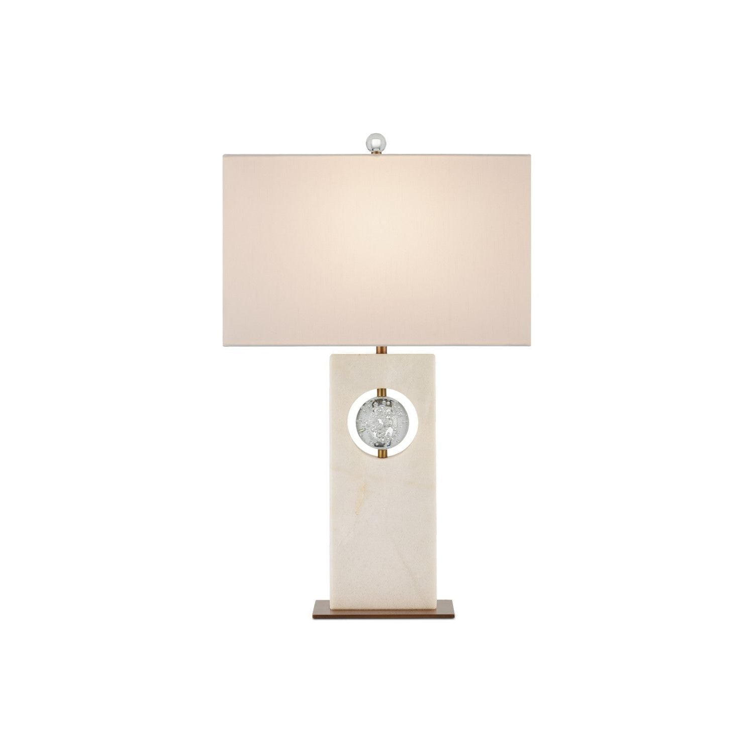Currey and Company - 6000-0949 - One Light Table Lamp - White/Clear/Antique Brass