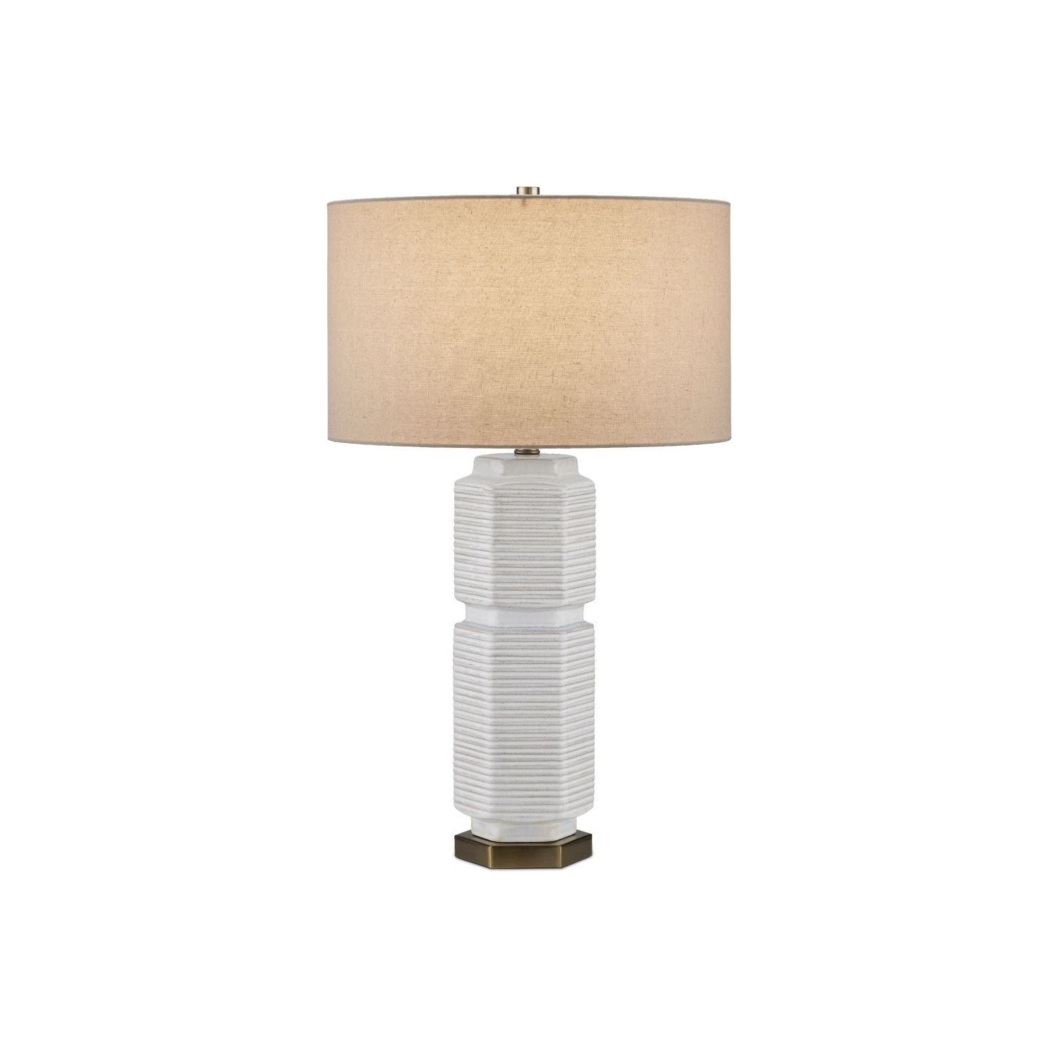 Currey and Company - 6000-0965 - One Light Table Lamp - White/Beige/Blue/Antique Brass