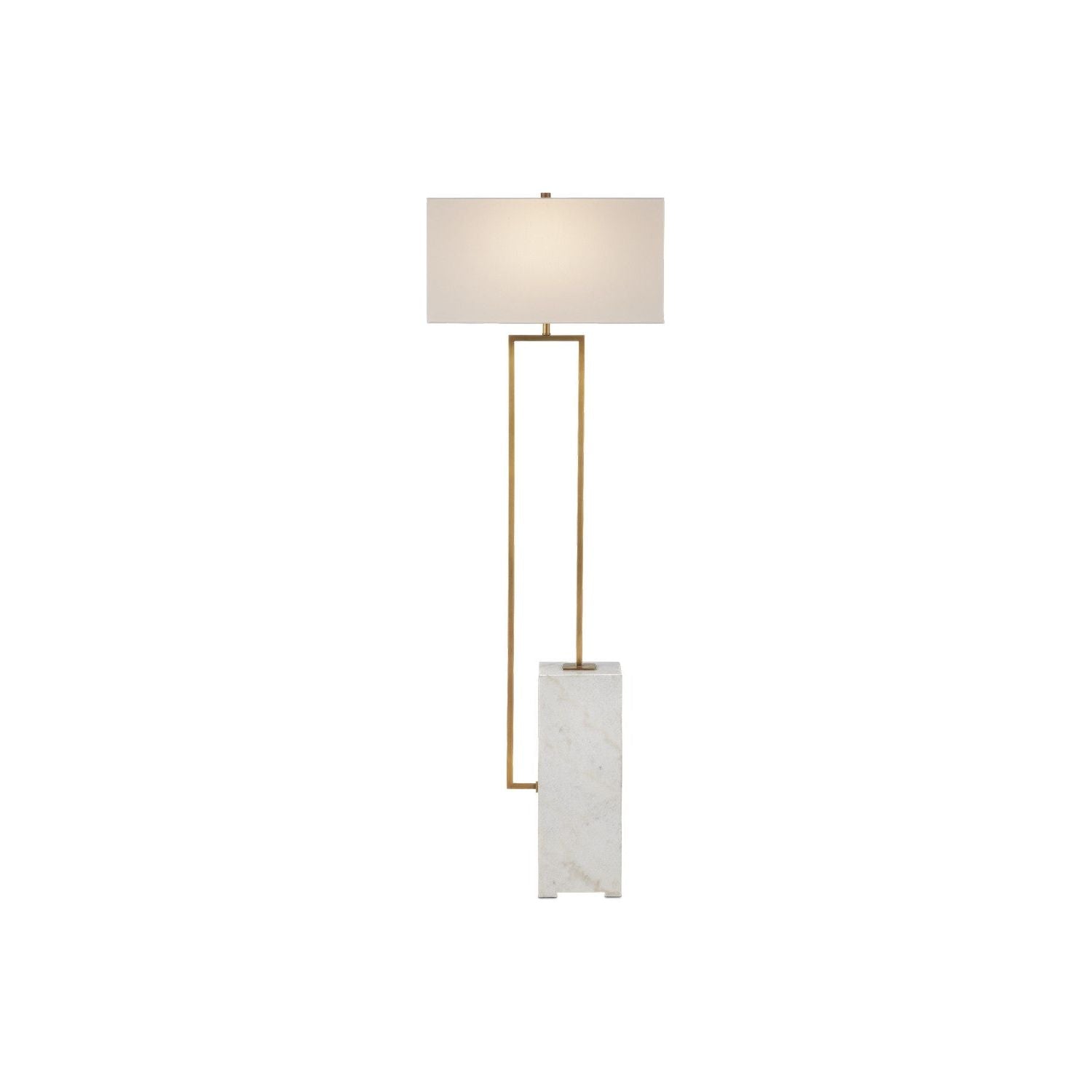 Currey and Company - 8000-0154 - One Light Floor Lamp - White/Antique Brass