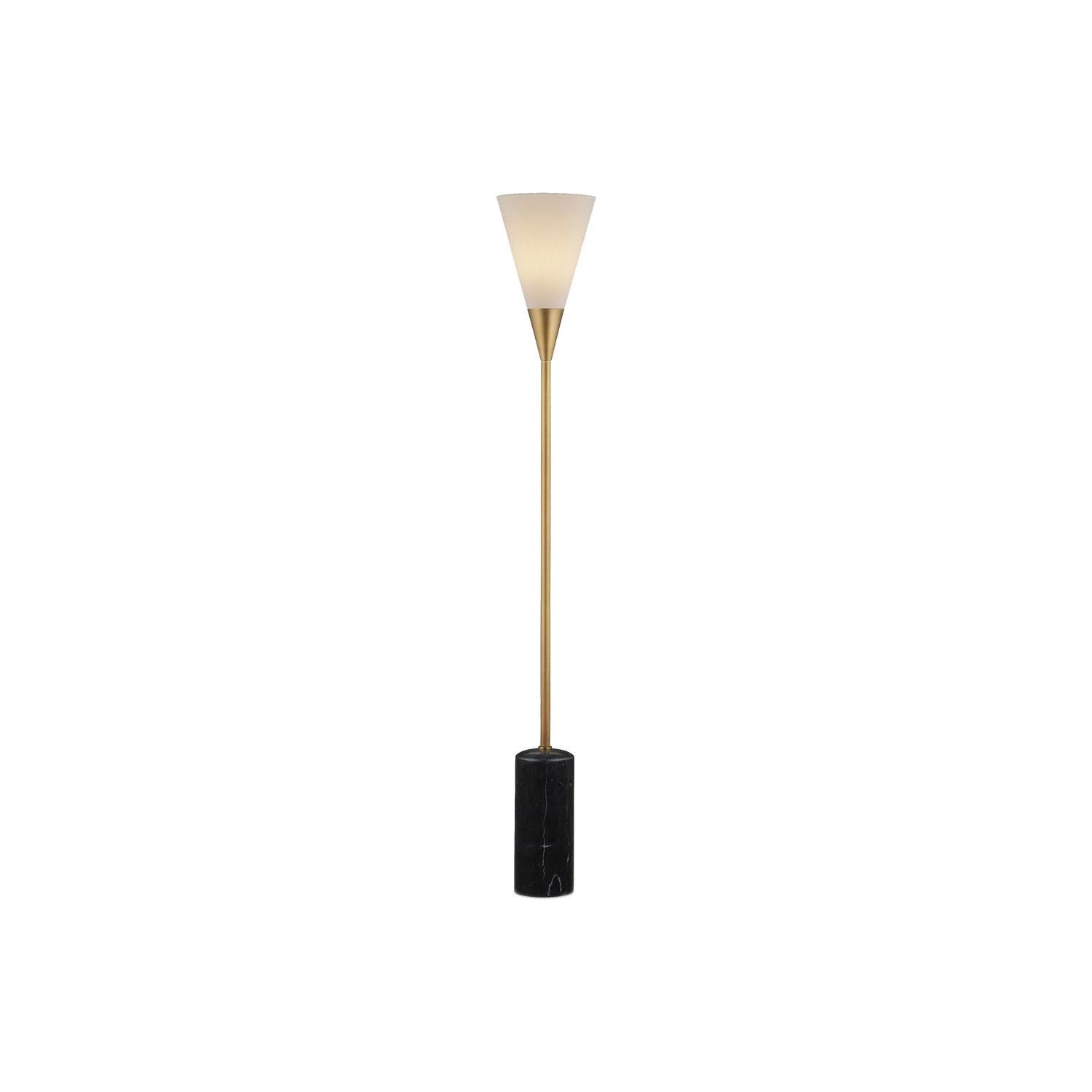 Currey and Company - 8000-0155 - One Light Floor Lamp - Black/Brushed Brass