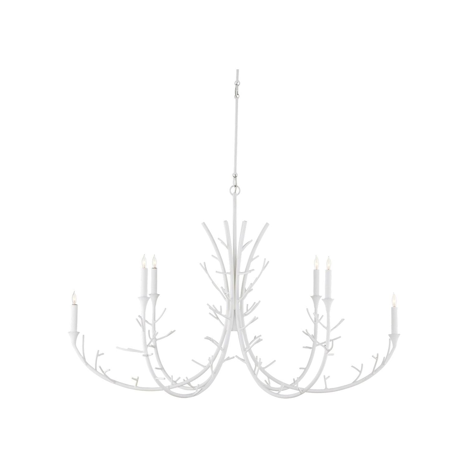 Currey and Company - 9000-1207 - Six Light Chandelier - Gesso White