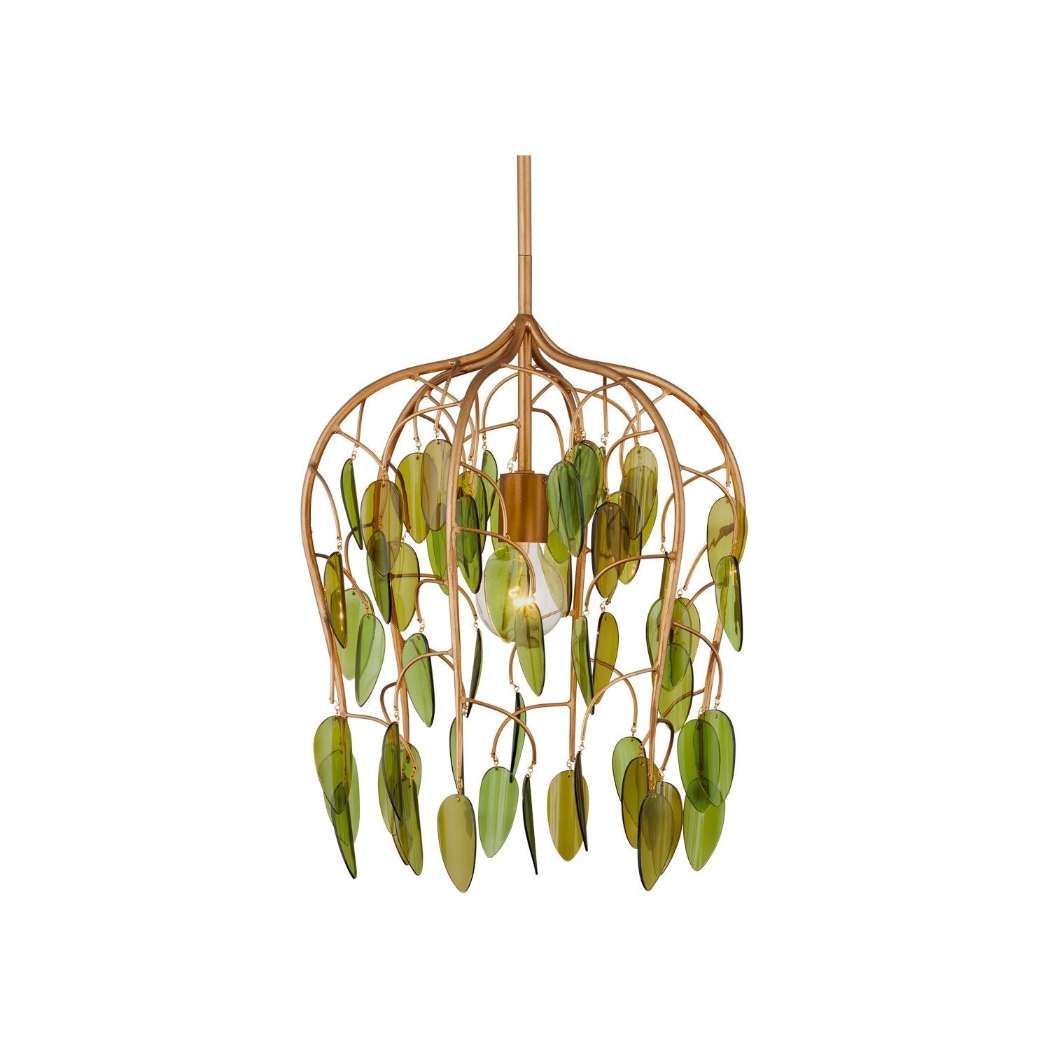 Currey and Company - 9000-1227 - One Light Pendant - Brass/Green