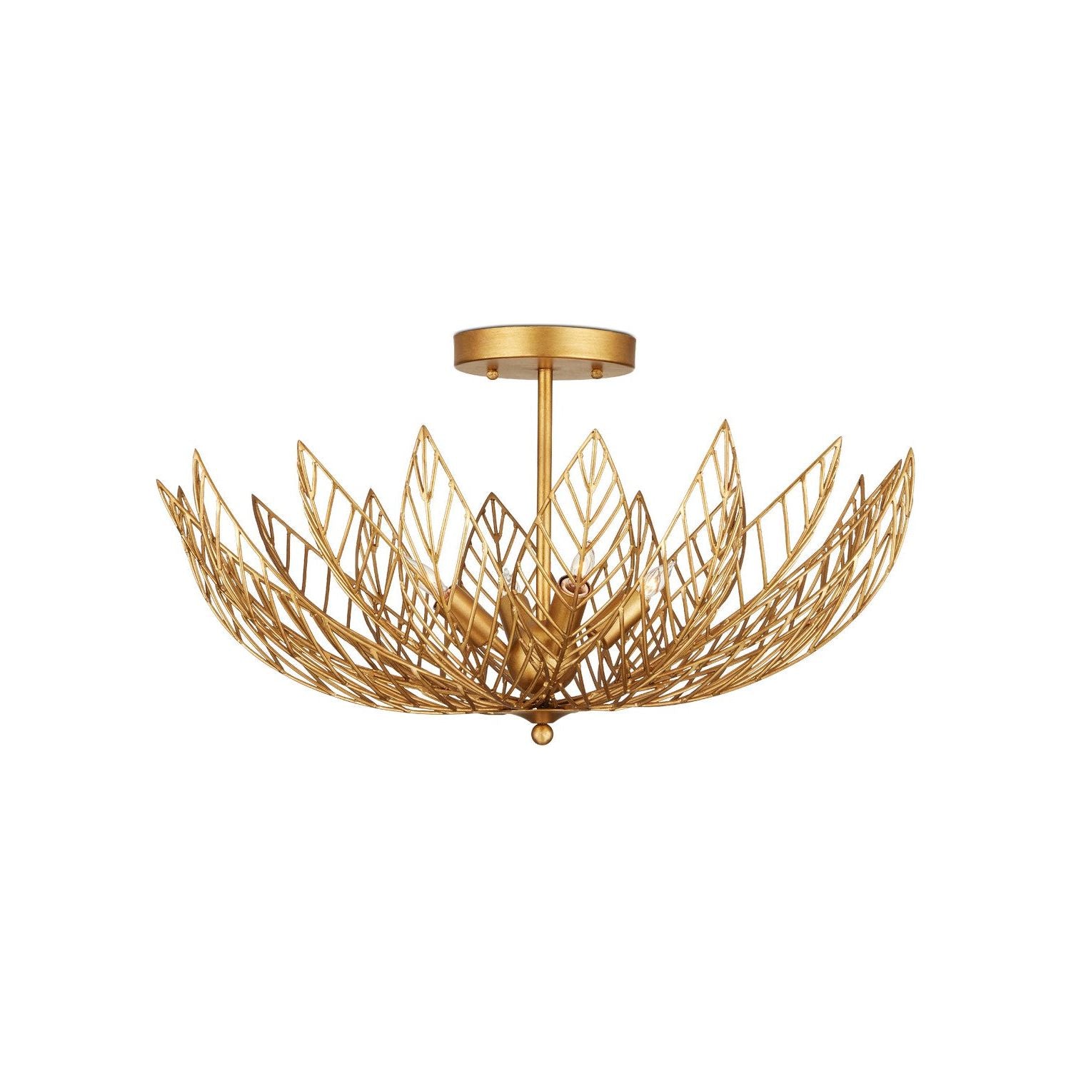 Currey and Company - 9000-1228 - Four Light Semi-Flush Mount - Contemporary Gold Leaf/Contemporary Gold
