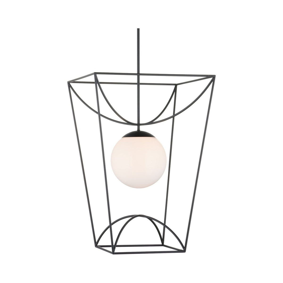 Currey and Company - 9500-0013 - One Light Lantern - Black/White