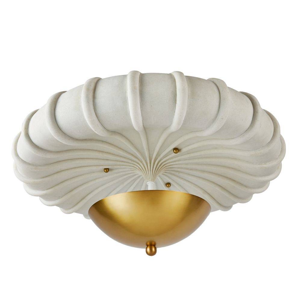 Arteriors - DFC12 - Trois lumières Plafonnier - Camella - Ivoire/Laiton antique