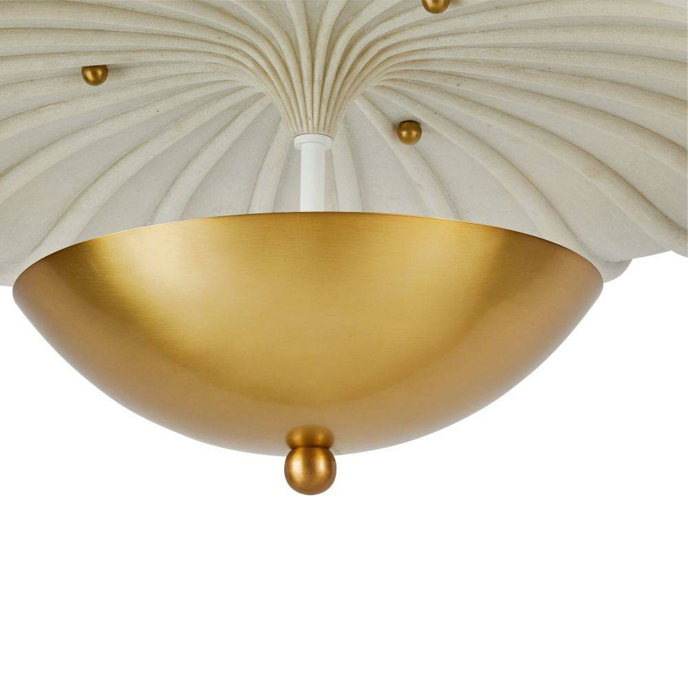 Arteriors - DFC12 - Trois lumières Plafonnier - Camella - Ivoire/Laiton antique