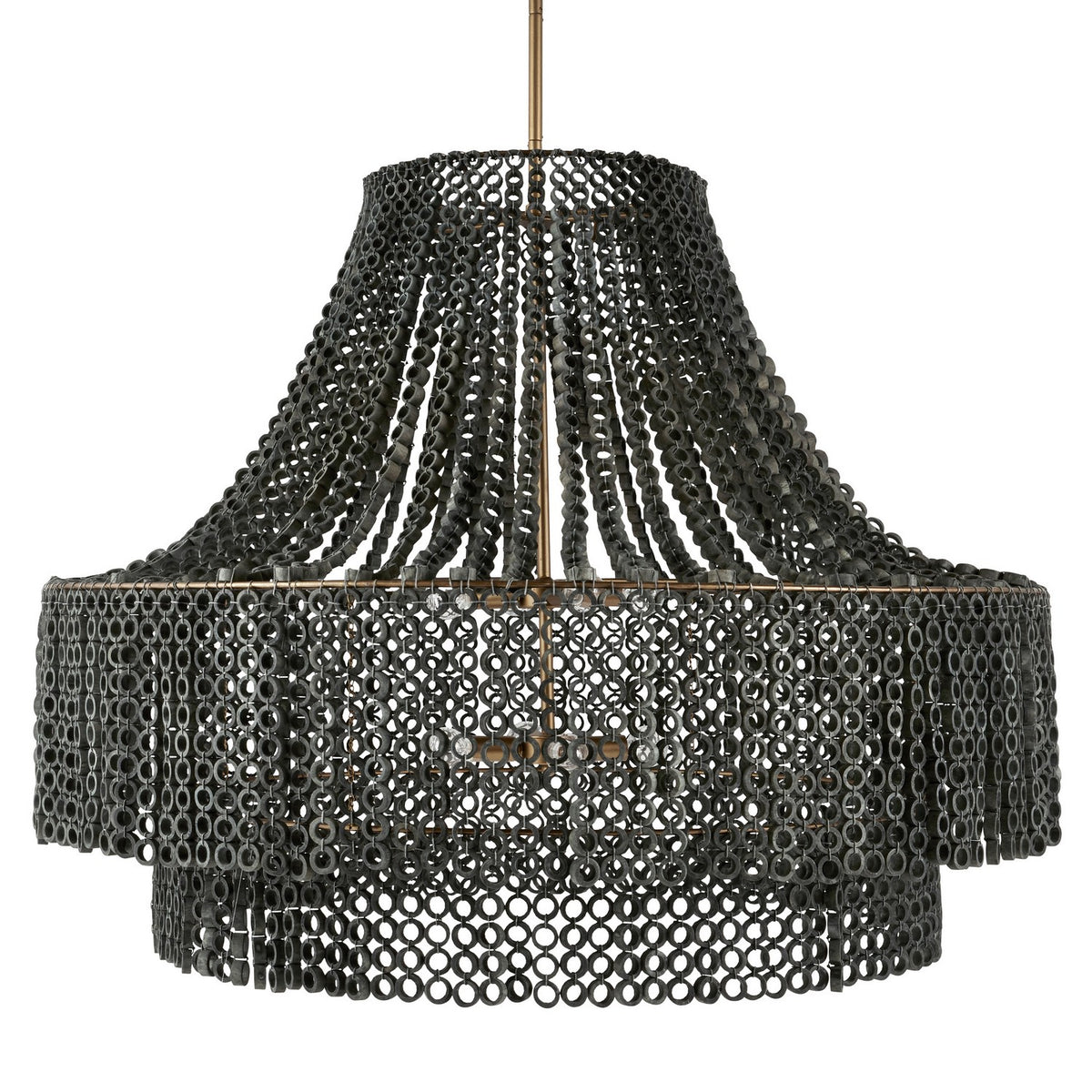 Arteriors DLS11 Hannie Chandelier in Gray Wash / Antique Brass
