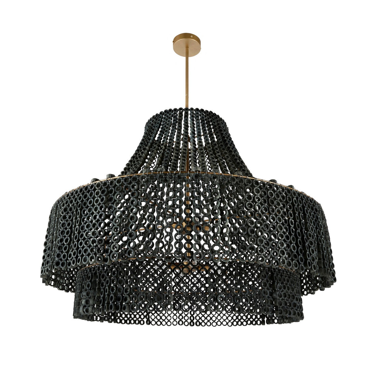 Arteriors DLS11 Hannie Chandelier in Gray Wash / Antique Brass