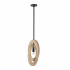 Arteriors - DPC15 - Une lumière Suspension - Collins - Faux travertin/Bronze anglais