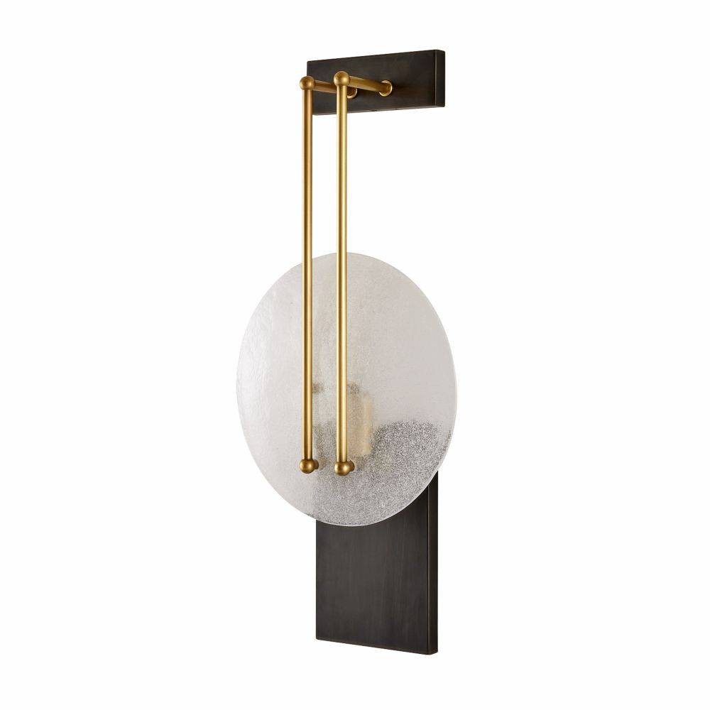 Arteriors - DWC30 - Une lumière Murale - Clover - Transparent grainé/Laiton antique/Bronze