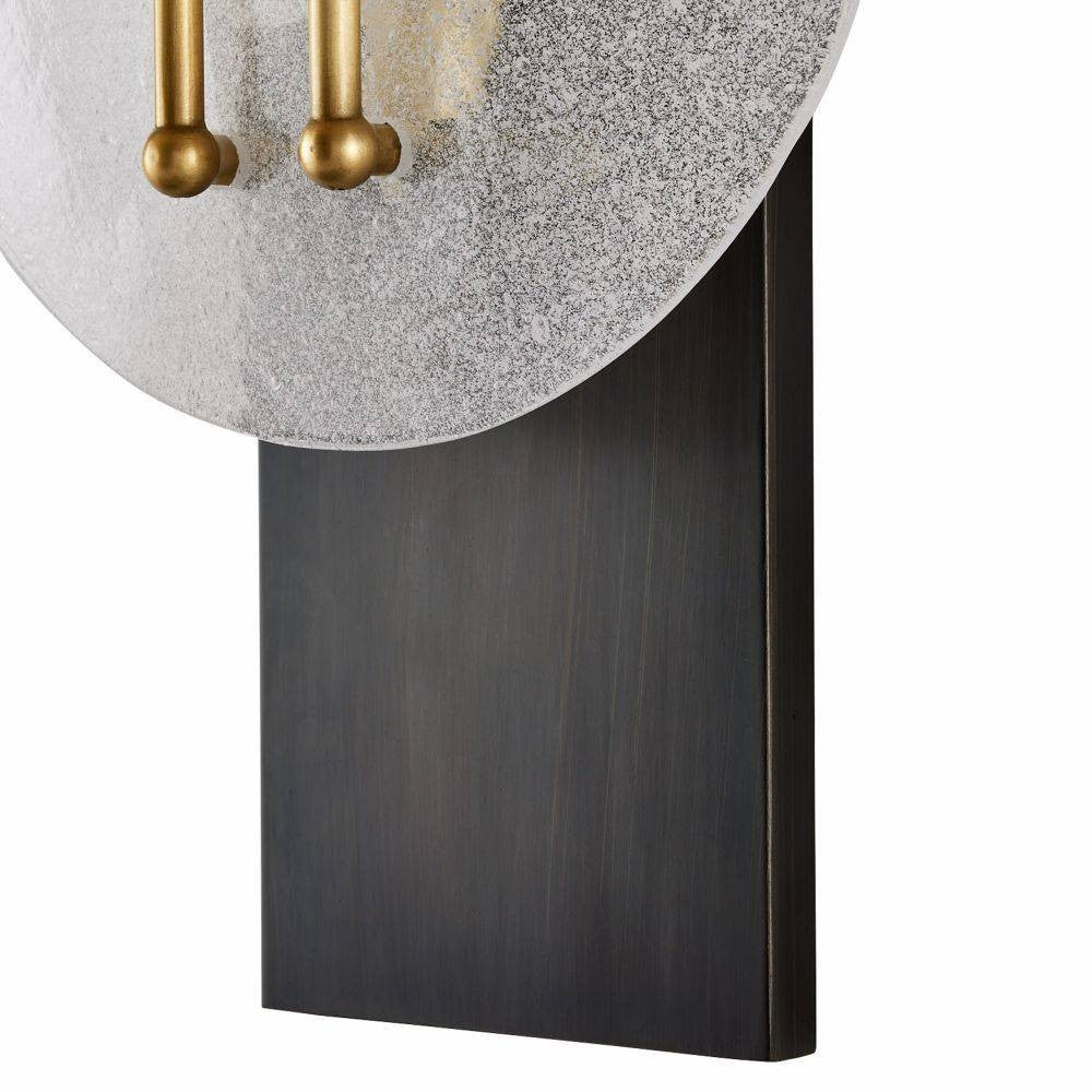 Arteriors - DWC30 - Une lumière Murale - Clover - Transparent grainé/Laiton antique/Bronze