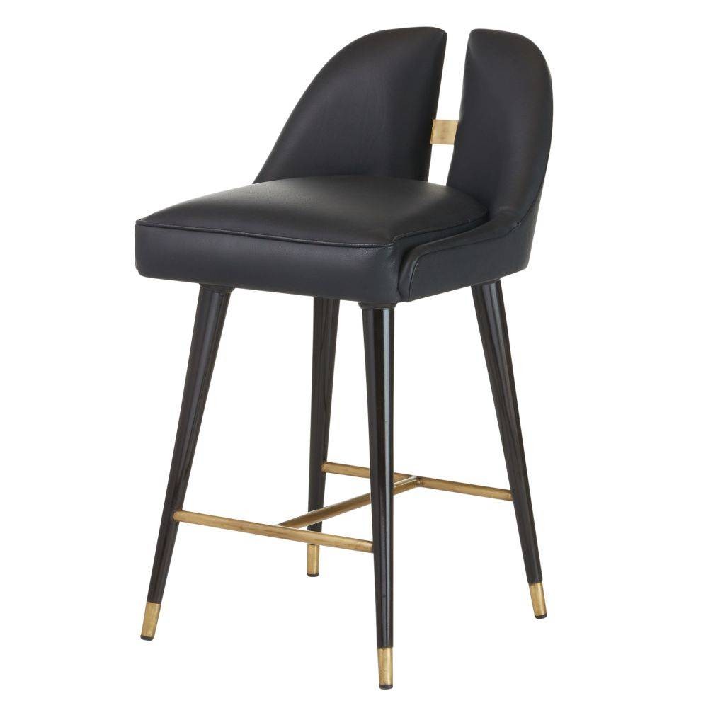 Arteriors - FSI11 - Tabouret de bar - Crowley - Noir/Ébène/Laiton antique