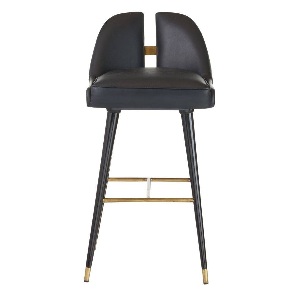 Arteriors - FSI12 - Tabouret de bar - Crowley - Noir/Ébène/Laiton antique