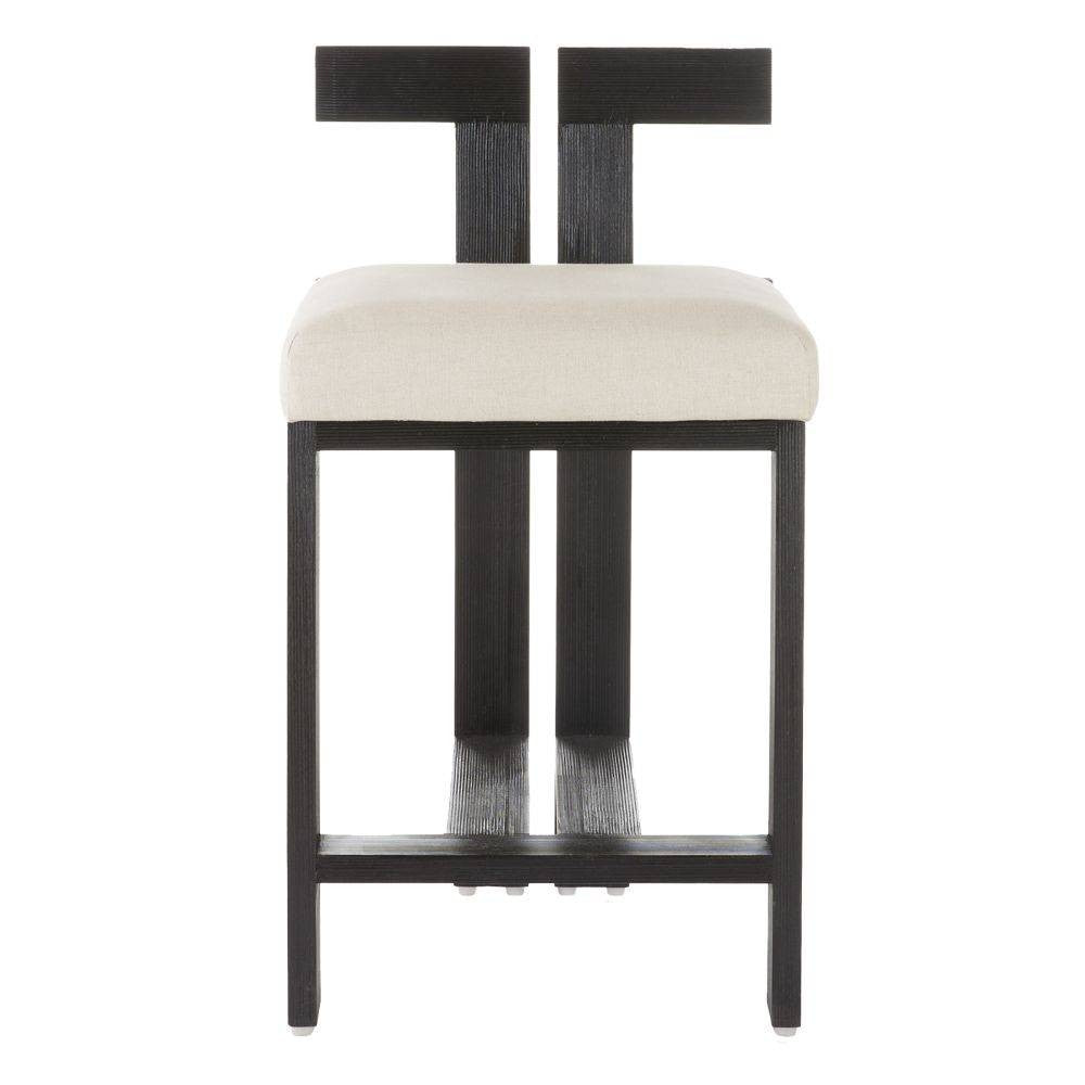 Arteriors - FSI15 - Tabouret de bar - Enola - Naturel/Ébène/Laiton antique