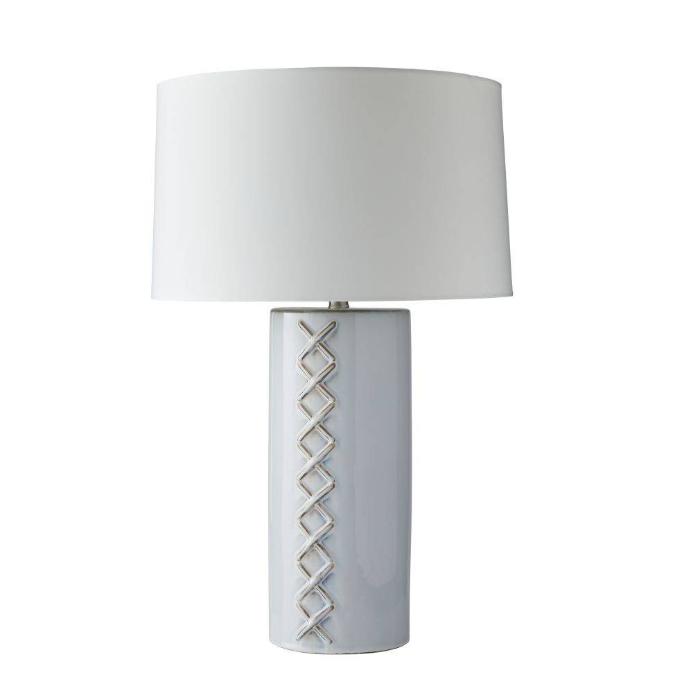 Arteriors - PTC30-167 - Une lumière Lampe de table - DiMaggio - Glacial Reactive/Nickel poli/Ivoire/Blanc cassé