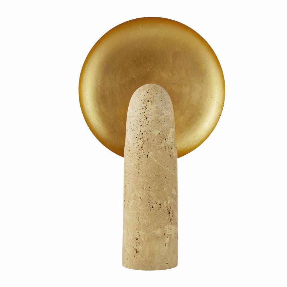 Arteriors - PTC42 - Une lumière Lampe de table - Eclipse - Sable/Laiton antique