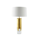 Arteriors - PTC46-SH049 - Une lumière Lampe de table - Equinox - Transparent/Laiton antique/Blanc cassé/Blanc cassé