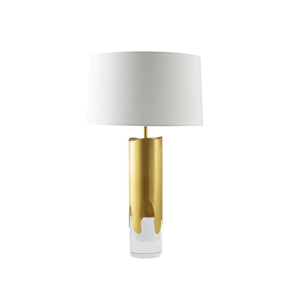 Arteriors - PTC46-SH049 - Une lumière Lampe de table - Equinox - Transparent/Laiton antique/Blanc cassé/Blanc cassé
