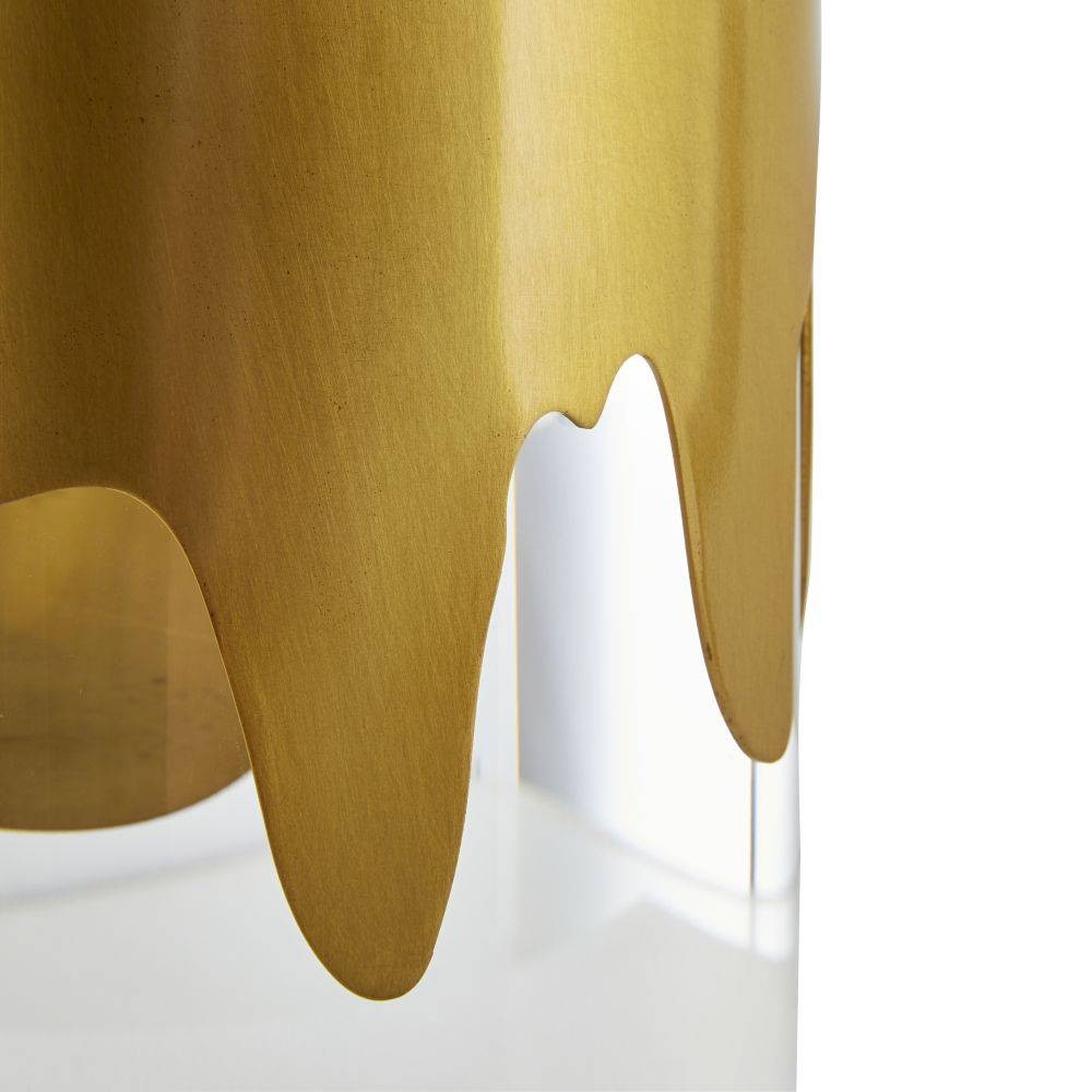 Arteriors - PTC46-SH049 - Une lumière Lampe de table - Equinox - Transparent/Laiton antique/Blanc cassé/Blanc cassé
