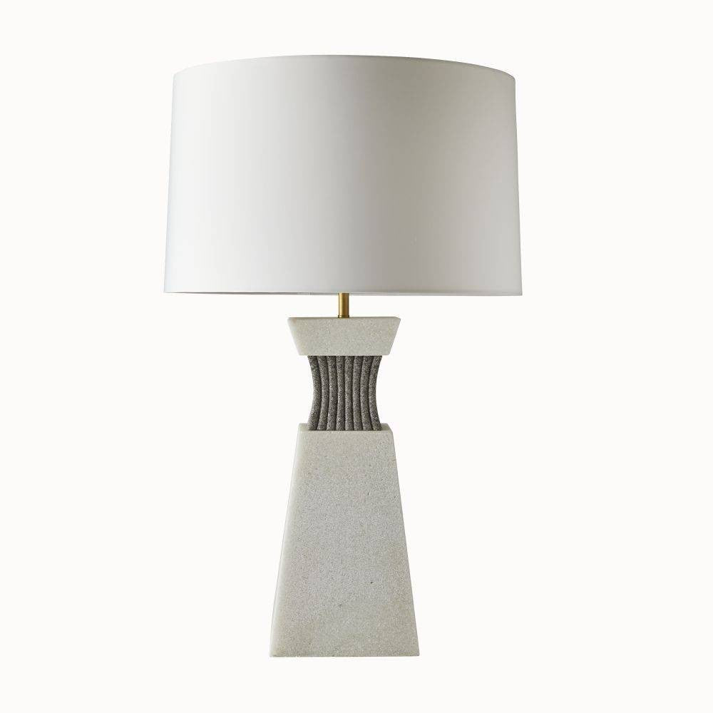 Arteriors - PTC47-SH050 - Une lumière Lampe de table - Dynasty - Ivoire/Graphite/Laiton antique/Blanc cassé/Blanc cassé