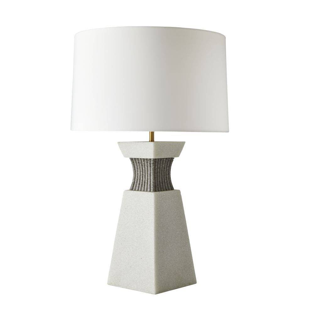 Arteriors - PTC47-SH050 - Une lumière Lampe de table - Dynasty - Ivoire/Graphite/Laiton antique/Blanc cassé/Blanc cassé