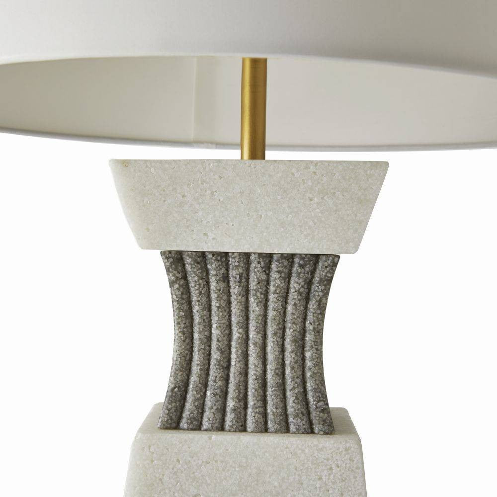 Arteriors - PTC47-SH050 - Une lumière Lampe de table - Dynasty - Ivoire/Graphite/Laiton antique/Blanc cassé/Blanc cassé