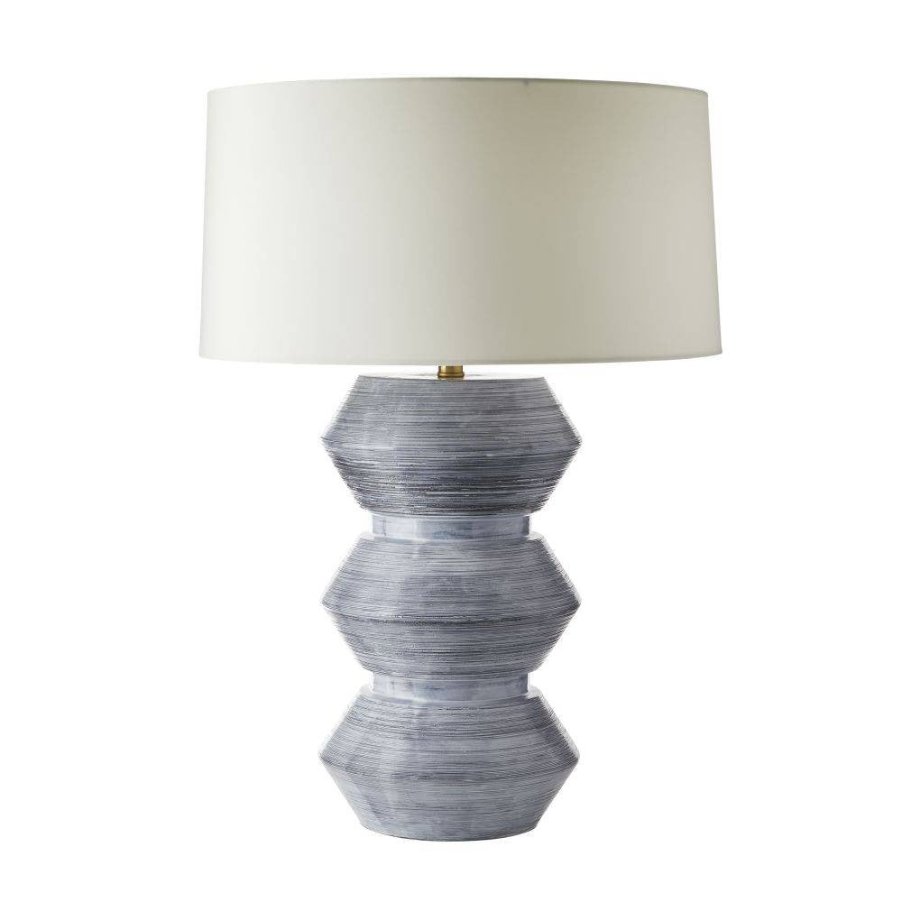Arteriors - PTE10-SH047 - Une lumière Lampe de table - Drifter - Glaçure réactive bleu brume/Laiton antique/Ivoire