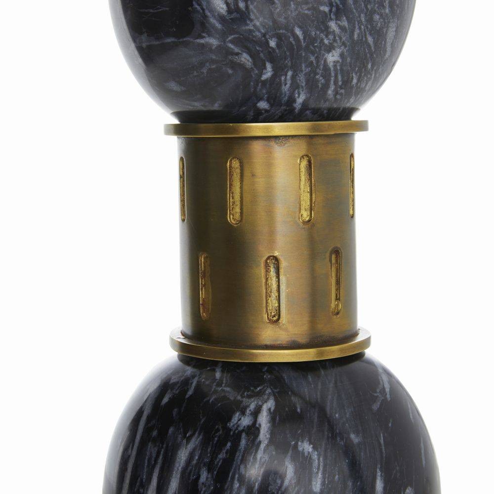 Arteriors - PTI15-229 - Une lumière Lampe de table - Dalton - Noir/Laiton antique/Blanc cassé/Blanc cassé
