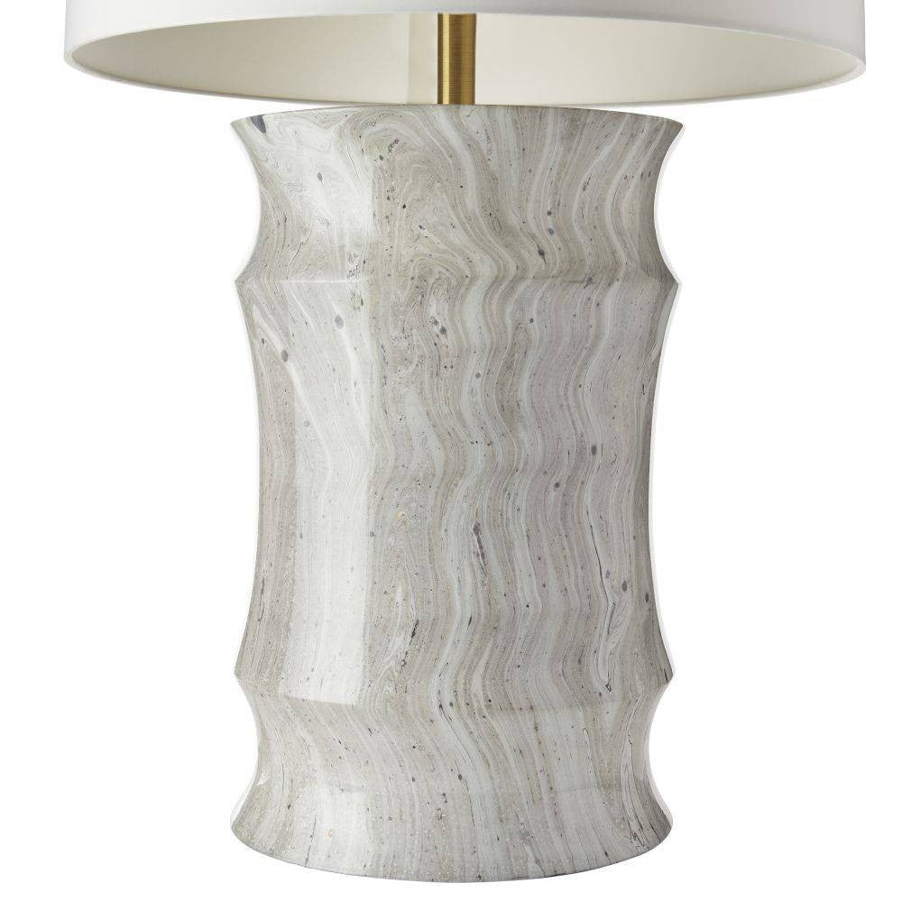 Arteriors - PTS13-SH037 - Une lumière Lampe de table - Destin - Tempête de lune/Laiton antique/Blanc cassé/Blanc cassé