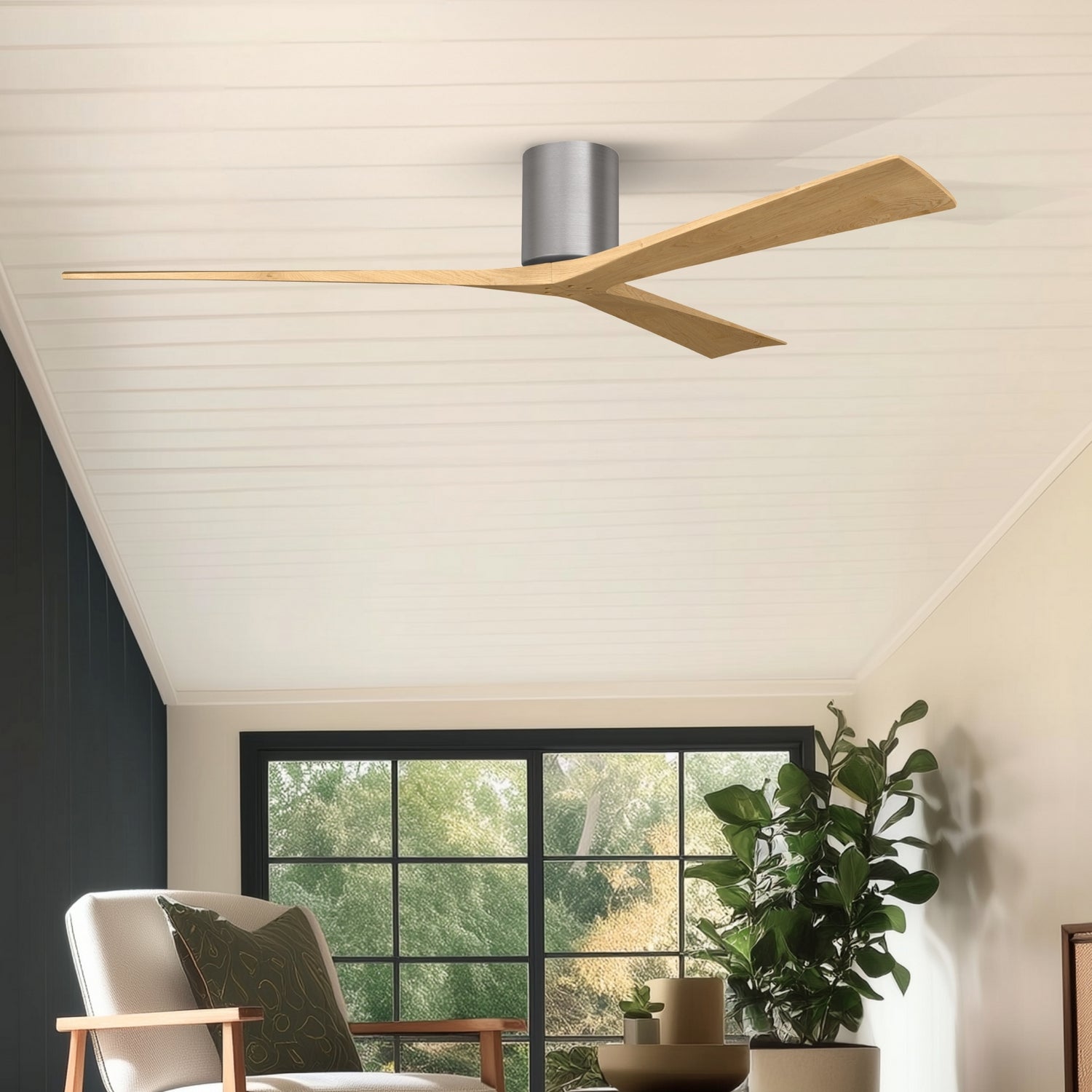 Matthews Fan Company - IR3H-BP-LM-72 - 72"Ceiling Fan - Irene-3H - Brushed Pewter