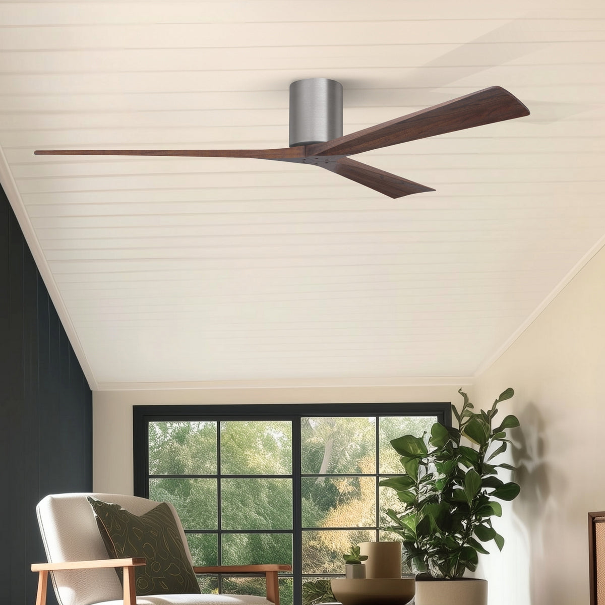 Matthews Fan Company - IR3H-BP-WA-72 - 72"Ceiling Fan - Irene-3H - Brushed Pewter
