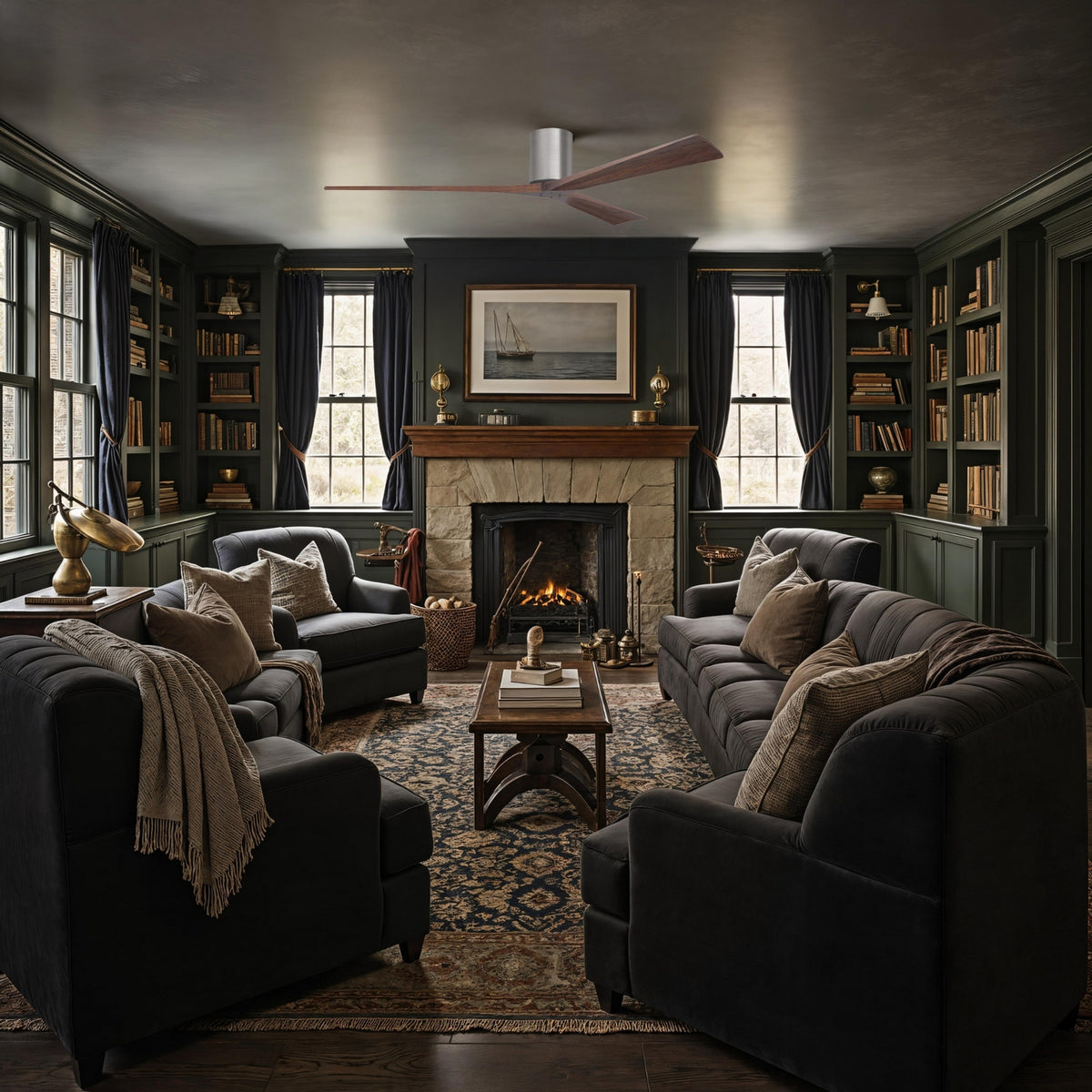 Matthews Fan Company - IR3H-BP-WA-72 - 72"Ceiling Fan - Irene-3H - Brushed Pewter