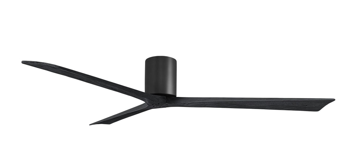 Matthews Fan Company - IR3H-BK-BK-72 - 72"Ceiling Fan - Irene-3H - Matte Black
