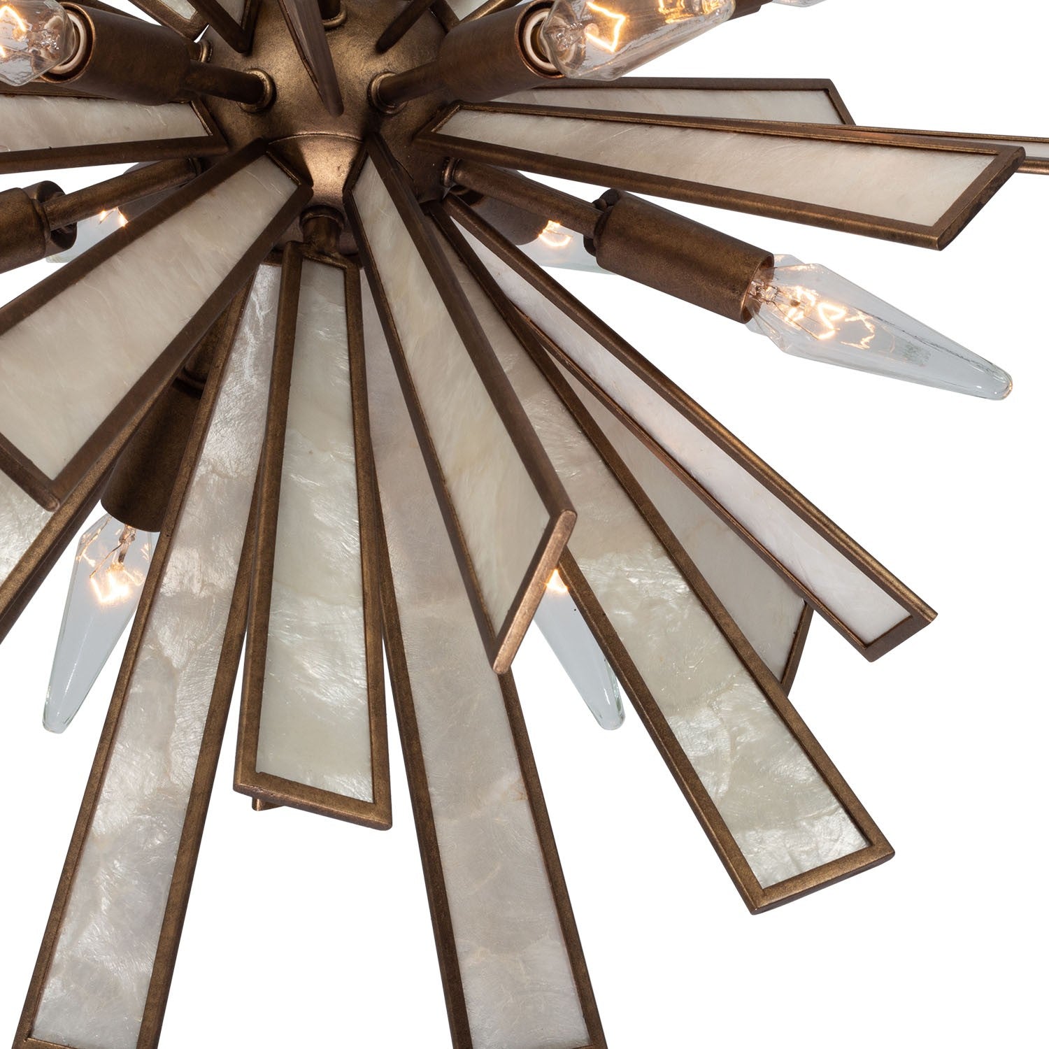 Kalco - 523755PAB - 18 Lumières Suspension - Éclat - Laiton antique nacré