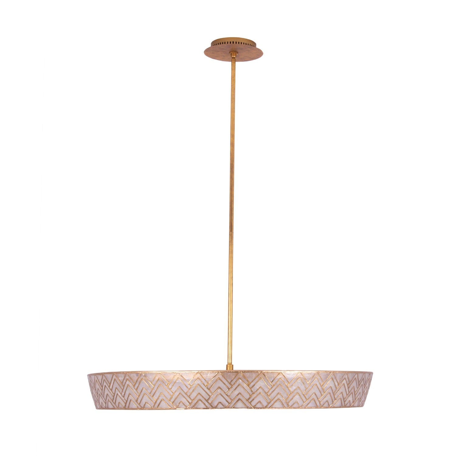 Kalco - 523156OL - LED Suspension - Géo - Feuille d'or oxydée
